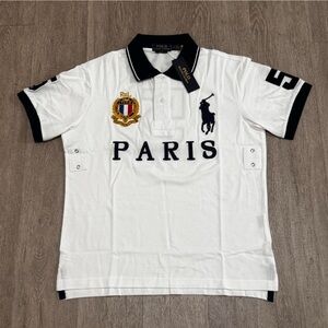 Chief Keef Ralph Lauren White and Black Paris Polo Shirt